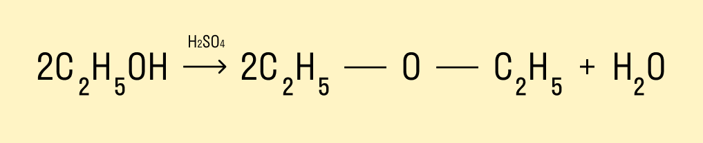 Дегидратация этанола в присутствии серной кислоты